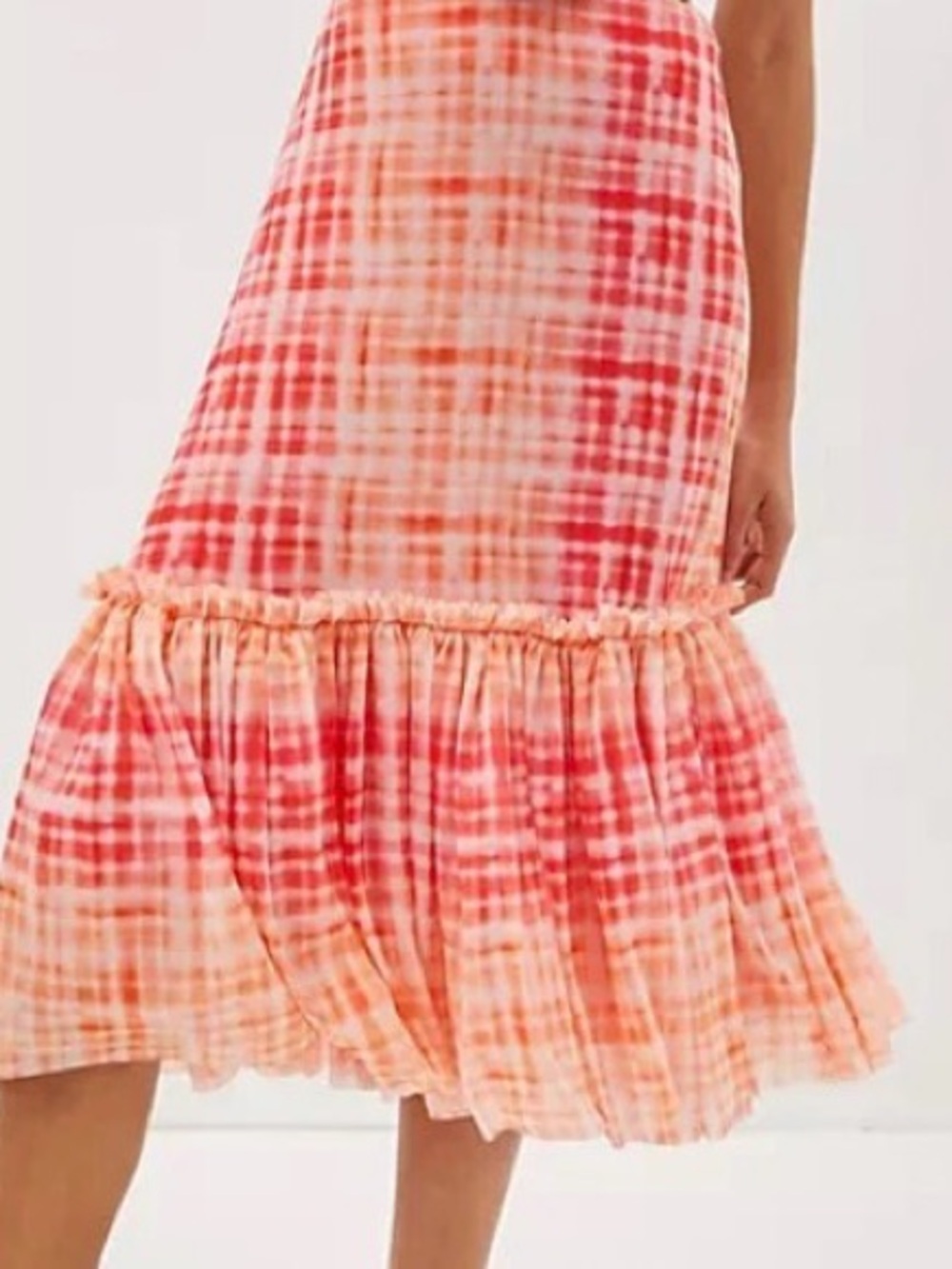 Eva Franco Kym Sorbet Ruffled Hem Maxi Skirt - Pink & Orange